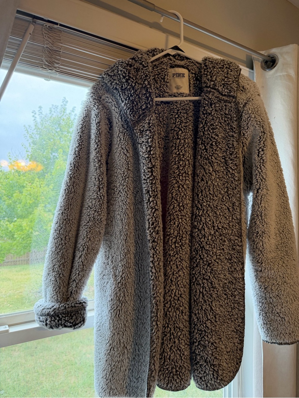 Victoria's Secret PINK Plush Sherpa Teddy Jacket - Gray